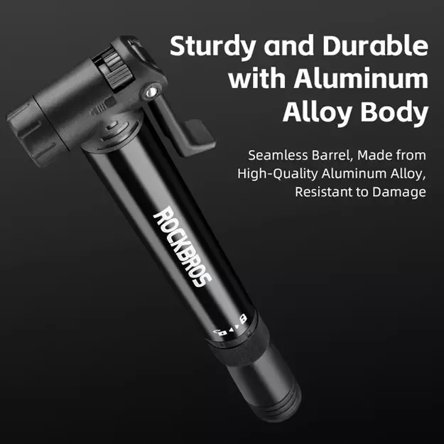 Rockbros 42320010001 Bicycle Pump Hand + Screwdriver - Black 6