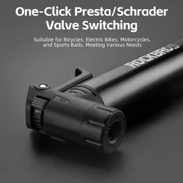Rockbros 42320010001 Bicycle Pump Hand + Screwdriver - Black 4