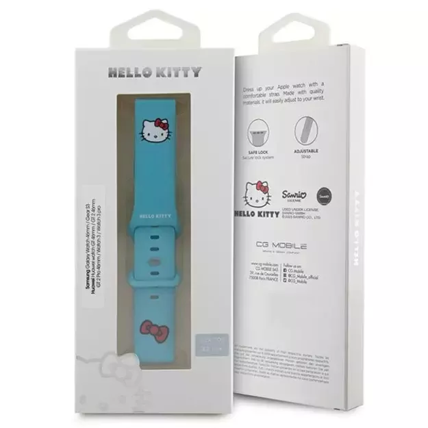 Hello Kitty Silicone Kitty Head strap universal 22mm - blue 3