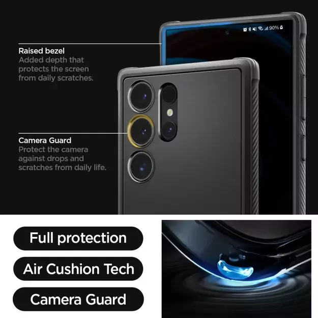 Spigen Rugged Armor Case for Samsung Galaxy S24 Ultra - Matte Black 22