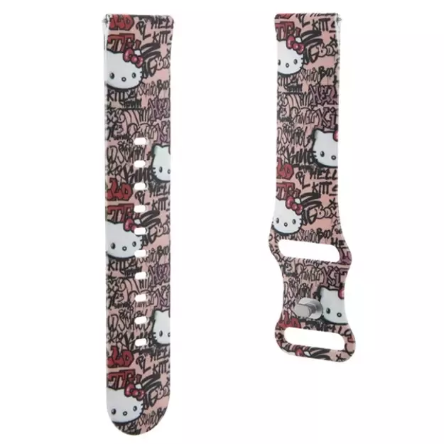 Hello Kitty Silicone Tags Graffiti strap universal 22mm - pink 2