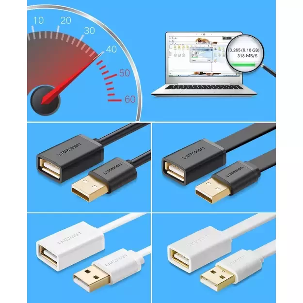 Ugreen cable adapter USB (female) - USB (male) 1m black (10314) 4