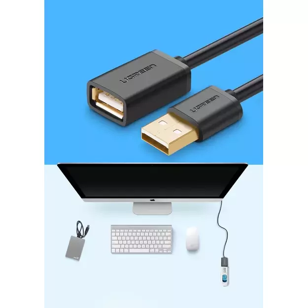 Ugreen cable adapter USB (female) - USB (male) 1m black (10314) 2