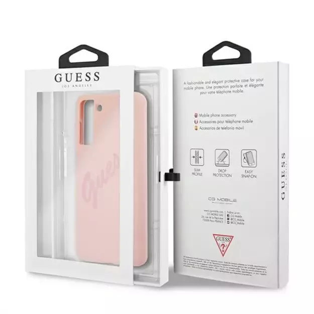 Guess GUHCS21MLSVSPI S21+ G996 pink/pink hardcase Script Vintage 14