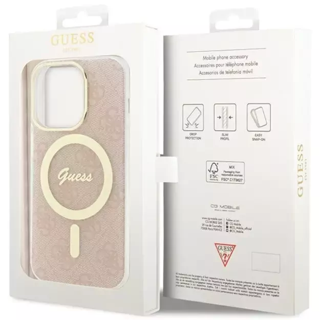Guess IML 4G MagSafe case for iPhone 15 Pro - pink 14