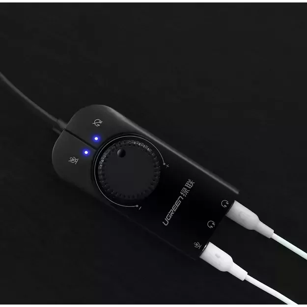 Ugreen external sound card music adapter USB - 3.5 mm mini jack with volume control 15 cm black (40964) 8