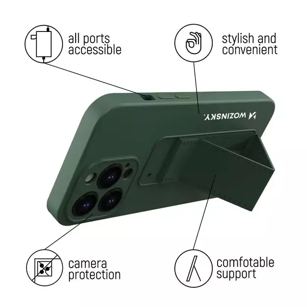 Wozinsky Kickstand Case iPhone 11 Pro Max silicone case with stand black 7