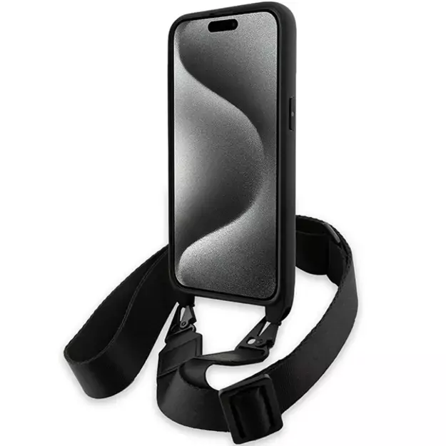 BMW M Edition Carbon Stripe &amp  Strap case for iPhone 15 Pro Max - black 3