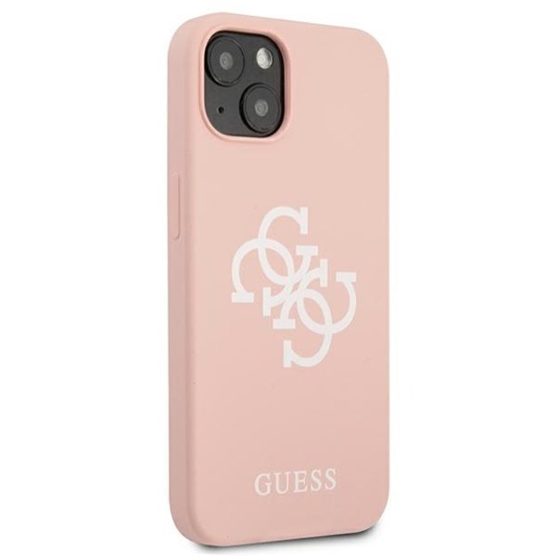 Guess GUHCP13SLS4GWPI iPhone 13 mini 5.4&quot  pink/pink hard case Silicone 4G Logo 10