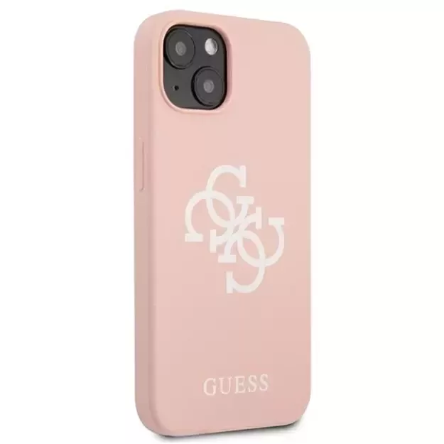 Guess GUHCP13SLS4GWPI iPhone 13 mini 5.4&quot  pink/pink hard case Silicone 4G Logo 3