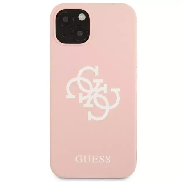 Guess GUHCP13SLS4GWPI iPhone 13 mini 5.4&quot  pink/pink hard case Silicone 4G Logo 2