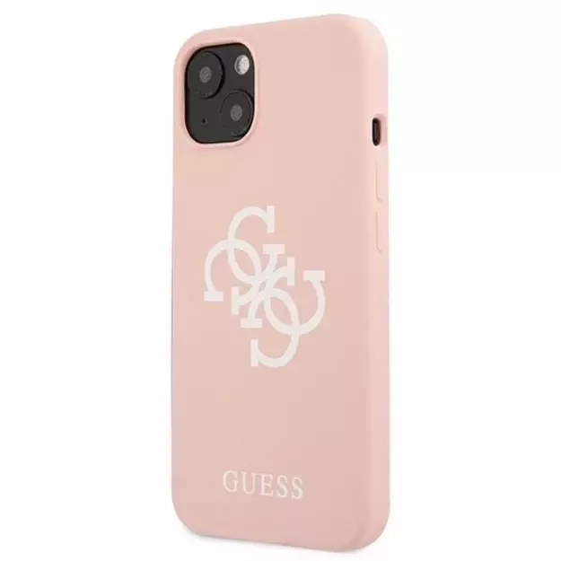 Guess GUHCP13SLS4GWPI iPhone 13 mini 5.4&quot  pink/pink hard case Silicone 4G Logo 1
