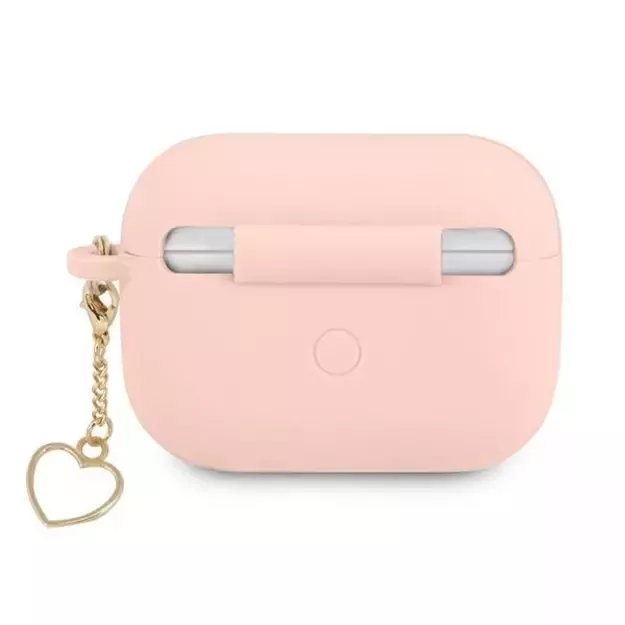 Guess GUAPLSCHSP AirPods Pro cover pink/pink Silicone Charm Heart Collection 3