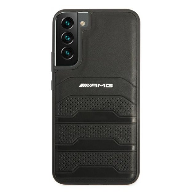 AMG AMHCS22MGSEBK S22+ S906 czarny/black hardcase Leather Debossed Lines 2