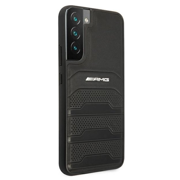 AMG AMHCS22MGSEBK S22+ S906 czarny/black hardcase Leather Debossed Lines 3
