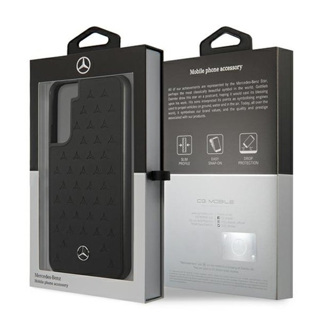 Mercedes MEHCS22MPSQBK S22+ S906 czarny/black hardcase Leather Stars Pattern 14