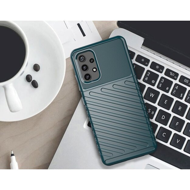 Thunder Case Flexible Tough Rugged Cover TPU Case for Samsung Galaxy A32 5G blue 6
