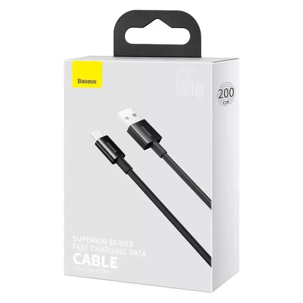 Baseus Superior USB Cable - USB Type C 66 W (11 V / 6 A) Huawei SuperCharge SCP 2 m black (CATYS-A01) 4