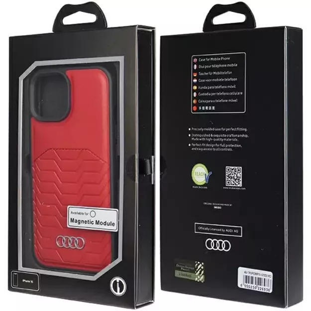 Audi Synthetic Leather case with MagSafe for iPhone 15 / 14 / 13 - red 12