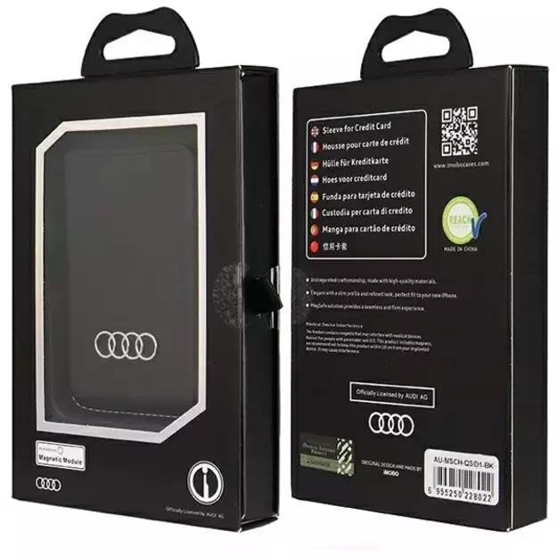 Audi Synthetic Leather magnetic wallet compatible with MagSafe - black 12