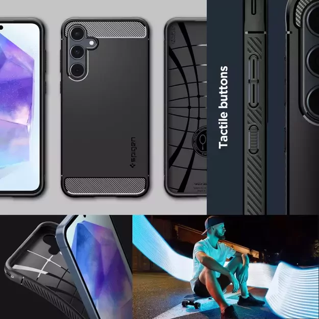 Spigen Rugged Armor Case for Samsung Galaxy A55 5G - Matte Black 16