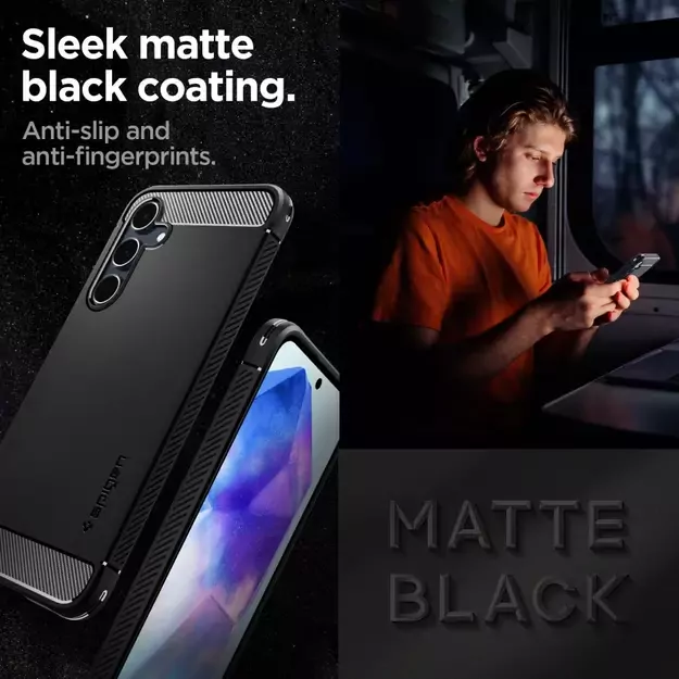 Spigen Rugged Armor Case for Samsung Galaxy A55 5G - Matte Black 13