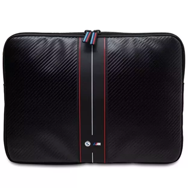 BMW Carbon &amp  Red Stripe sleeve for a 14&quot  laptop - black