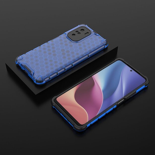 Honeycomb Case armor cover with TPU Bumper for Xiaomi Redmi K40 Pro+ / K40 Pro / K40 / Poco F3 blue 14