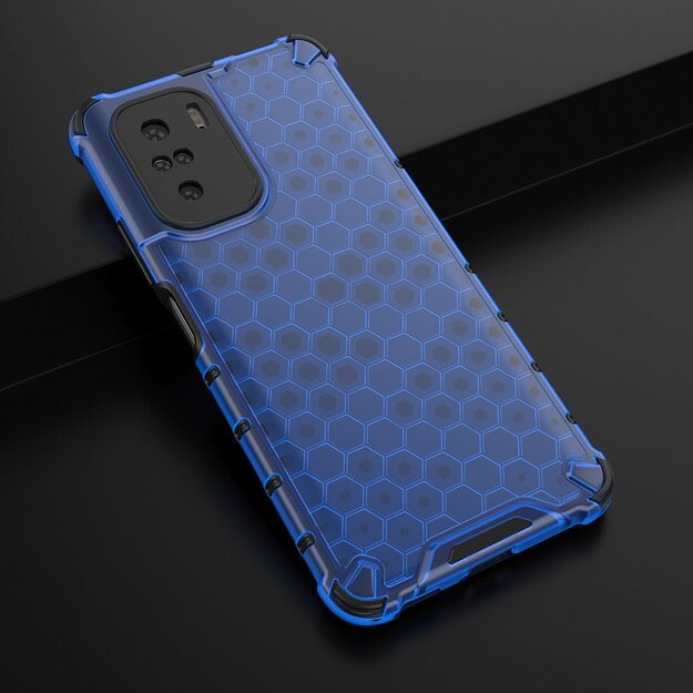 Honeycomb Case armor cover with TPU Bumper for Xiaomi Redmi K40 Pro+ / K40 Pro / K40 / Poco F3 blue 15