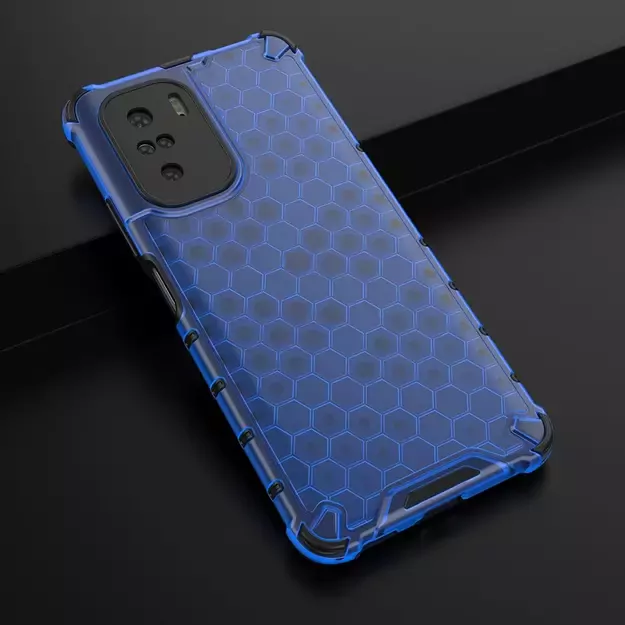 Honeycomb Case armor cover with TPU Bumper for Xiaomi Redmi K40 Pro+ / K40 Pro / K40 / Poco F3 blue 3