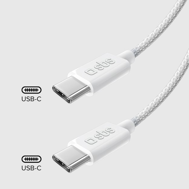 SBS TECABLETISSUETCCG USB-C - USB-C 1.5m 60W braided cable - gray 9