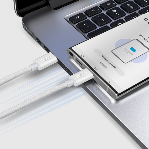 SBS TECABLETISSUETCCG USB-C - USB-C 1.5m 60W braided cable - gray 5