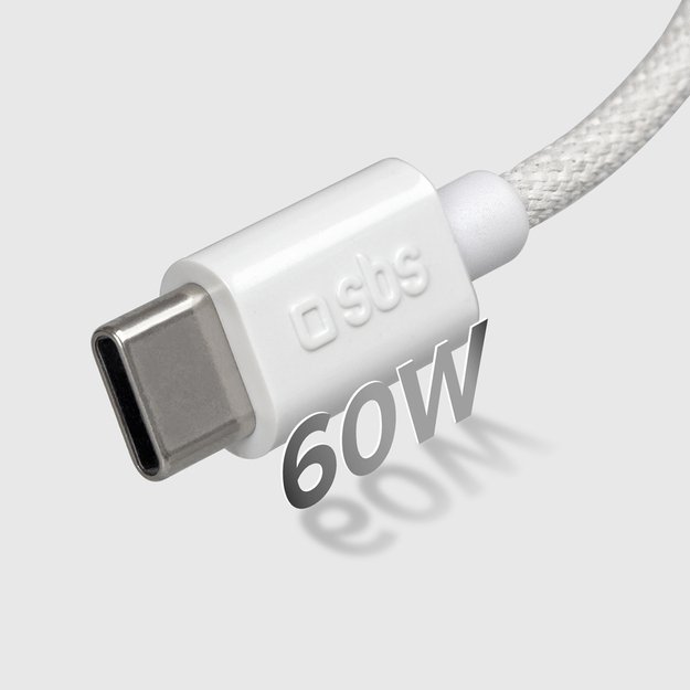 SBS TECABLETISSUETCCG USB-C - USB-C 1.5m 60W braided cable - gray 6