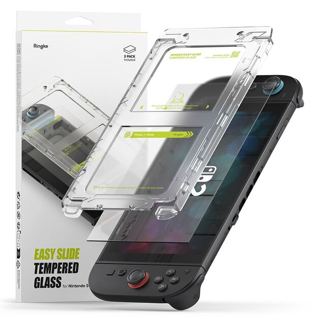 Ringke Easy Slide 2-pack Tempered Glass for Nintendo Switch 2 - Transparent