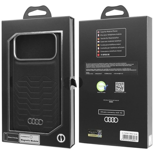 Audi GT Synthetic Leather MagSafe Case for iPhone 17 Pro Max - Black 9