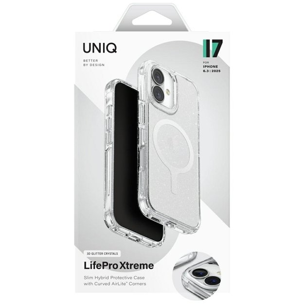 Uniq LifePro Xtreme Magclick Charging Case for iPhone 17 - Transparent-Glitter 5