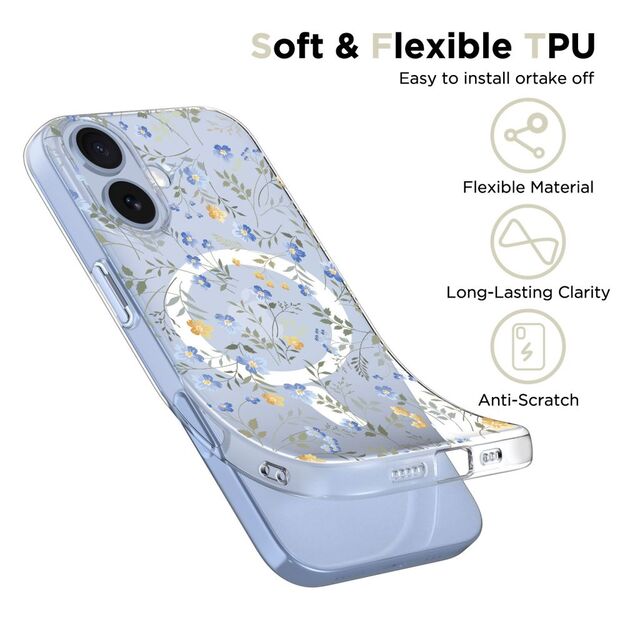 Tech-Protect FlexAir MagSafe Case for iPhone 17 - Daisies with Leaves 3