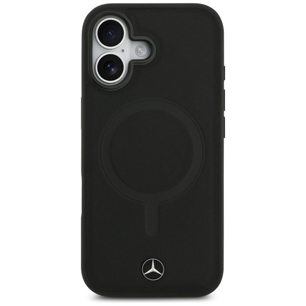 Mercedes Plain Smooth Leather MagSafe case for iPhone 17 - black 2