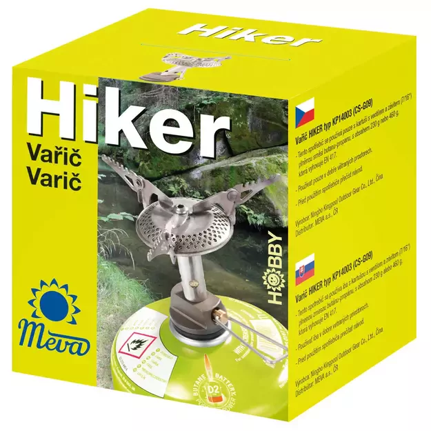 The lightest tourist stove for gas cartridges (valve or thread) HIKER 70gram 2.4kW 6