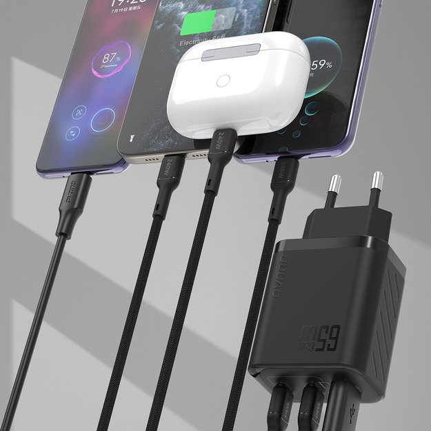 Dudao A29C 65W GaN Wall Charger + USB-C Cable - Black 2
