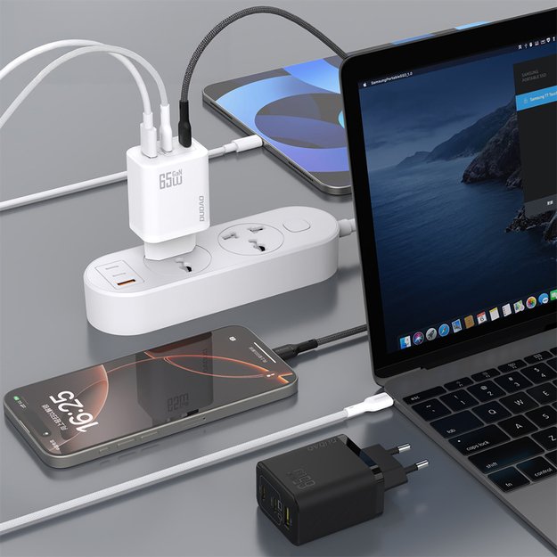 Dudao A29C 65W GaN Wall Charger + USB-C Cable - Black 3