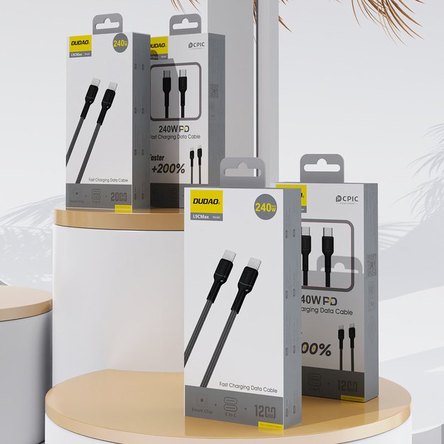 Dudao L9C Max 240W PD USB-C - USB-C 2m Cable - Black 8