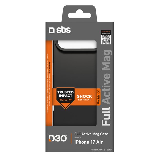 SBS Full Active Mag Case with D3O Technology for iPhone 17 Air - Black 1