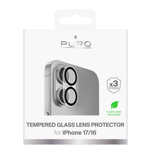 Puro Camera Standard Tempered Glass for iPhone 17 / iPhone 16 for Camera Island and Lenses 1