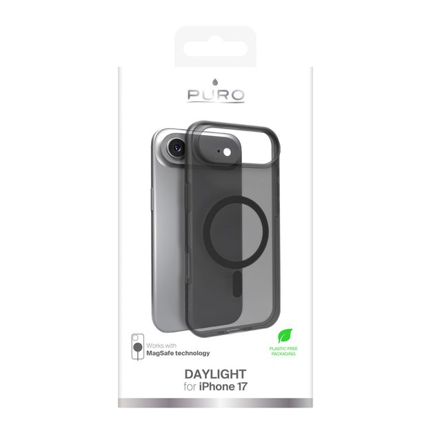 Puro Daylight Magsafe Compatible Silicone Case for iPhone 17 Air - Translucent Black 1