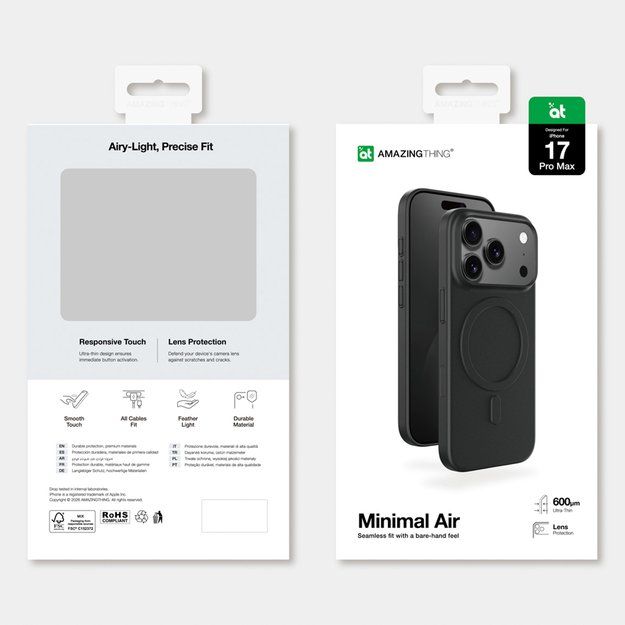 AmazingThing Minimal Air Case for iPhone 17 Pro Max Compatible with MagSafe - Black 7