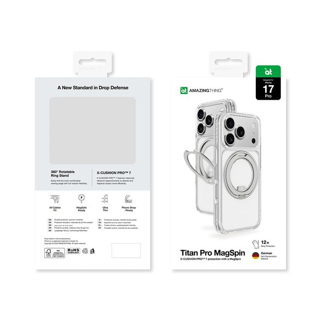 AmazingThing Titan Pro MagSpin Case for iPhone 17 Pro Compatible with MagSafe - Gray 5