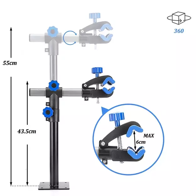 Rockbros MP-01 tabletop service stand for bicycles with knobs - black 8