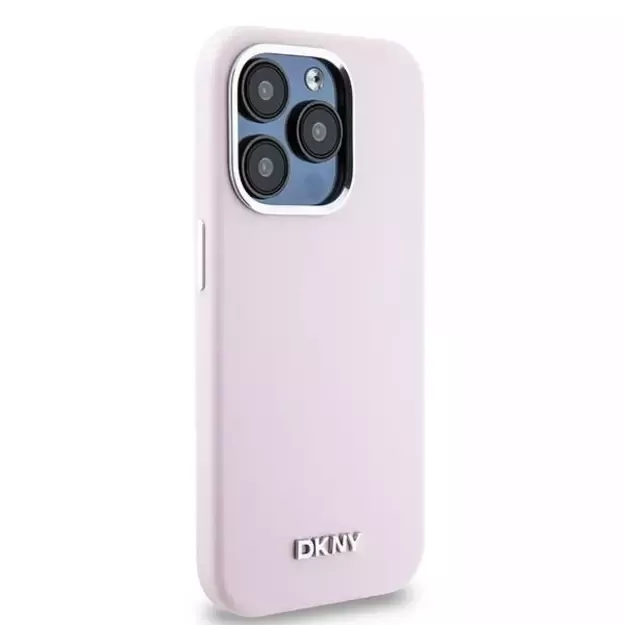 DKNY Liquid Silicone Small Metal Logo MagSafe case for iPhone 14 Pro - pink 3