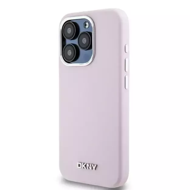 DKNY Liquid Silicone Small Metal Logo MagSafe case for iPhone 14 Pro - pink 1